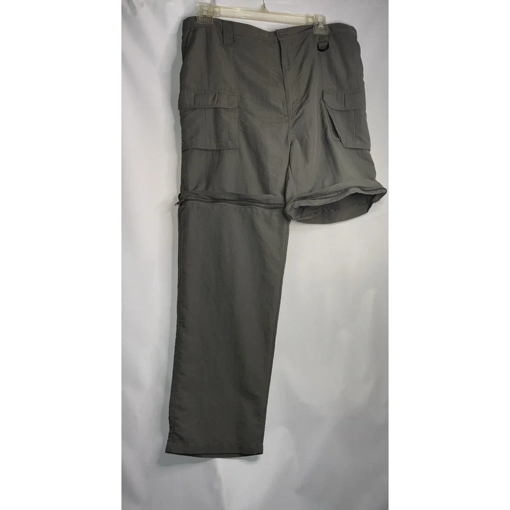 World Wide Sportsman Pants Mens XL/30 Grey Nylon Convertible Zip Off Fishing
